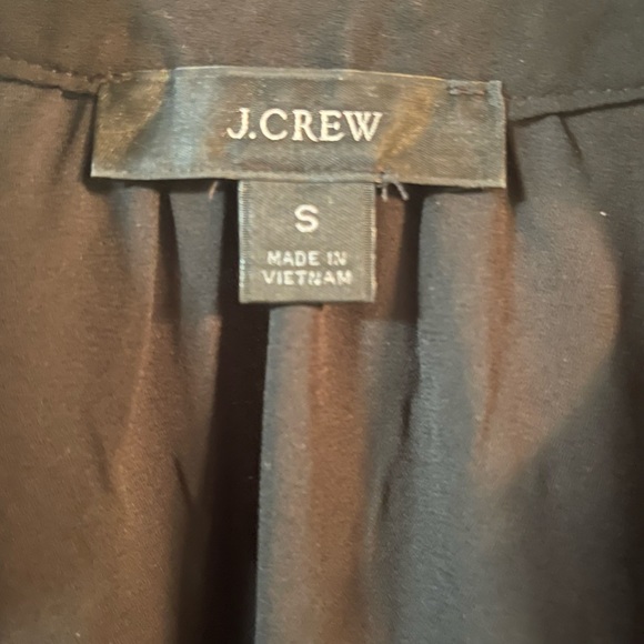 J. Crew Drapey ruffle tie-neck top long sleeve black v-neck BI903 small EUC - Picture 6 of 9